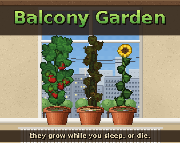 Game cover: a healthy tomato, a dried cucumber and a sunflower on a windowsill